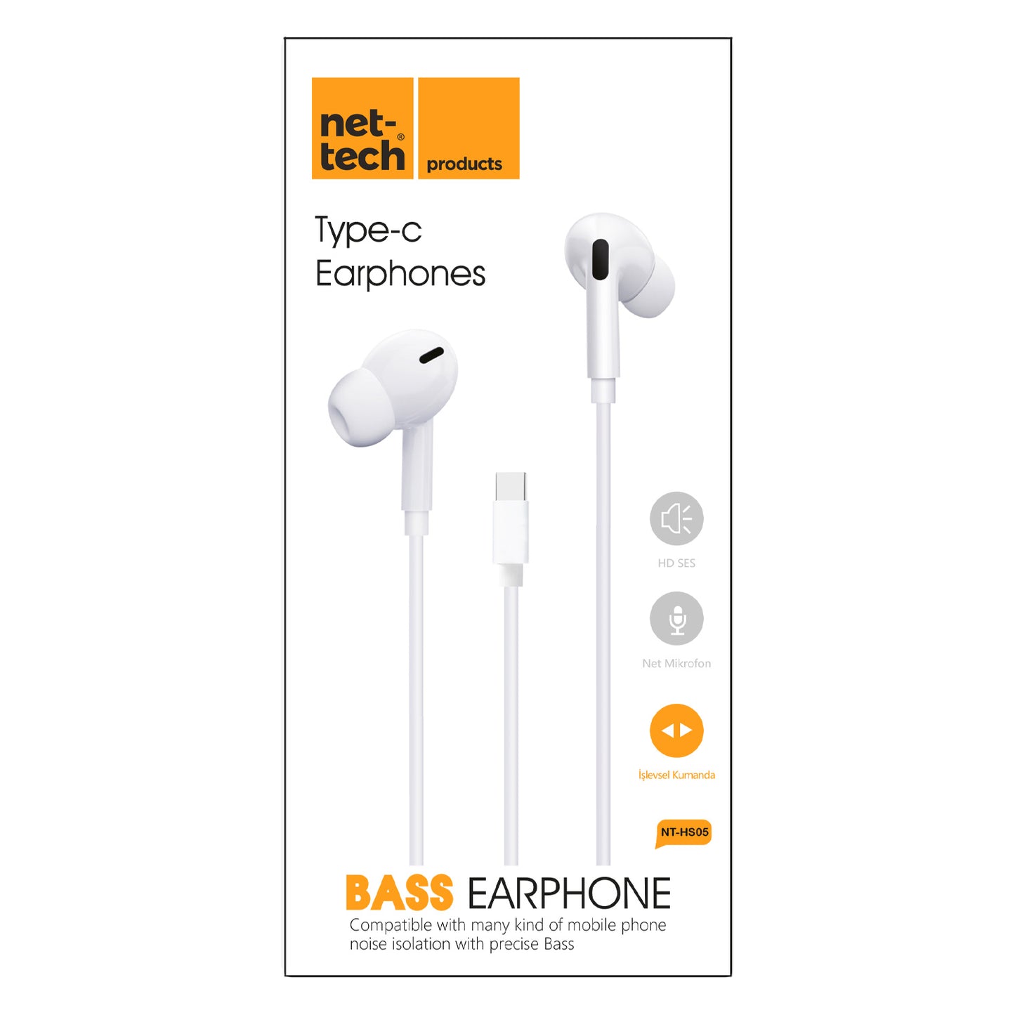 Type-C Girişli Kulak İçi Kulaklık