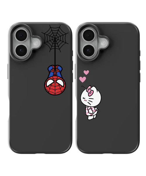 Spider-Man Web and Hello Kitty Love Couple Telefon Kılıfı