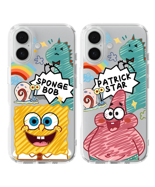 Dino SpongeBob and Dino Patrick Couple Telefon Kılıfı