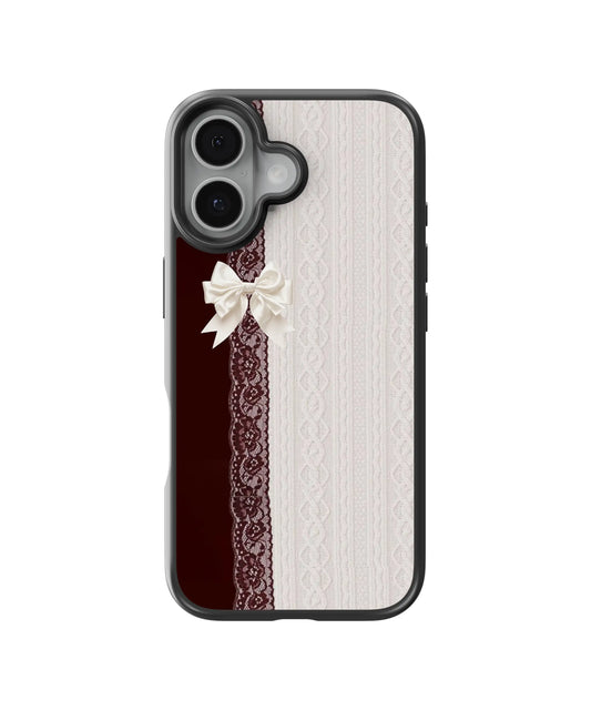 Burgundy Lace Bow Telefon Kılıfı