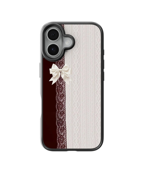 Burgundy Lace Bow Telefon Kılıfı