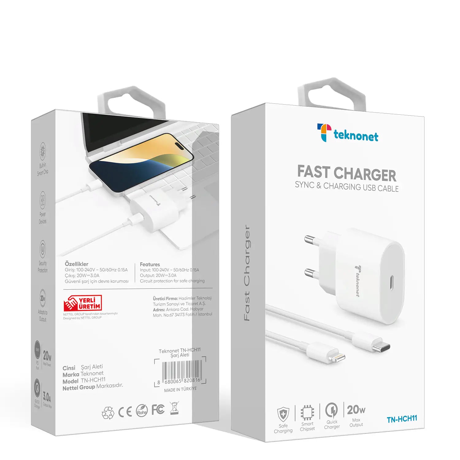 20W PD 3000 mAh Lightning Kablo + Şarj Aleti