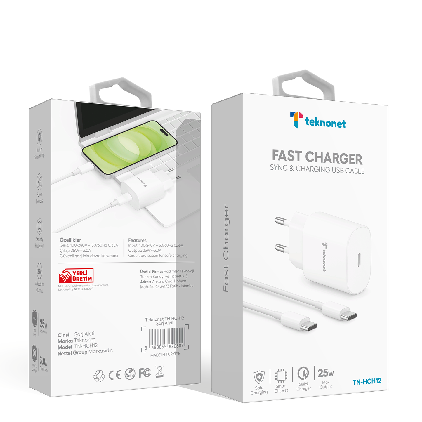 25W 3000 mAh Type-C Kablo + Şarj Aleti